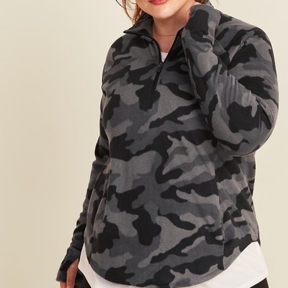 Old Navy Active Camo Go-Warm Sweatshirt Micro Performance Fleece Black Size 2X - Picture 1 of 7